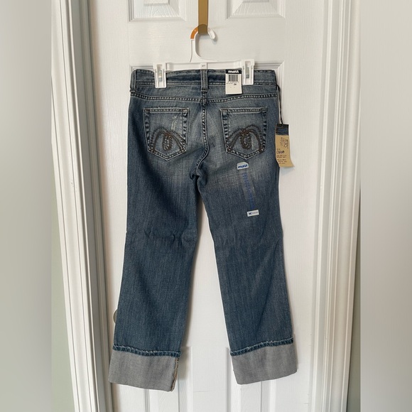 Mavi Corina Low Rise Slim Distressed Patched Cropped Jeans - Picture 2 of 5